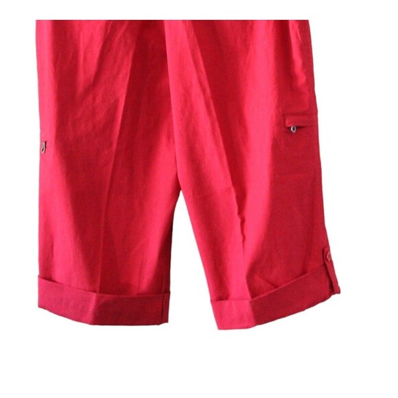 Fieldgear Women's Size 16  Capri Pants Red Denim High Waist Flat Front NWT - Picture 8 of 9